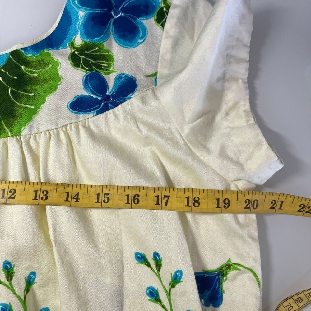 Vtg 60s Hawaii UI MAIKAI Hawaiian Floral Cotton Polynesian Party Caftan DRESS Sz - Picture 7 of 8